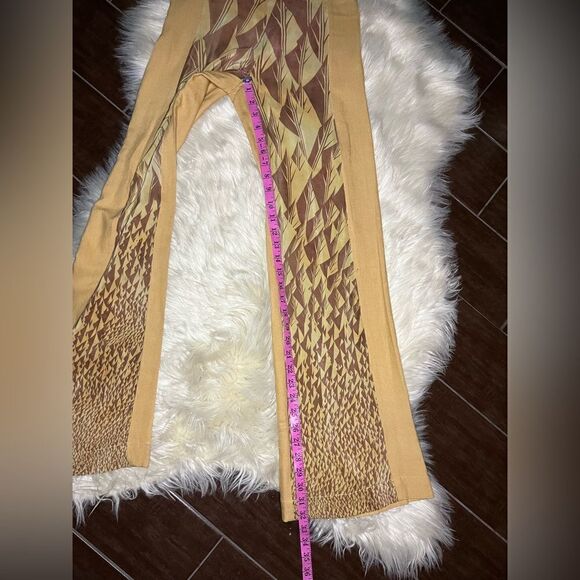 Bobstore mustard printed flat front pants sz XS/S (34) - Picture 7 of 9